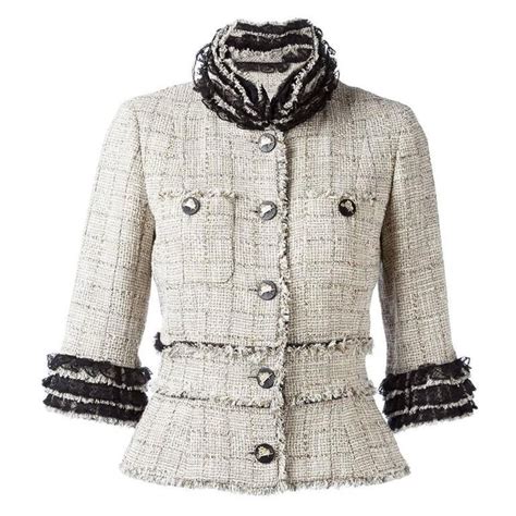 chanel down jacket women& 39|Chanel cotton tweed jacket.